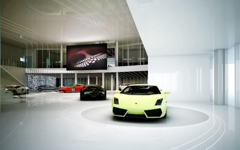 Showroom ô tô phong cách tối giản tạo cảm giác dễ chịu