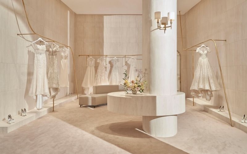 Tư vấn phong cách thiết kế showroom áo cưới cho từng khu vực