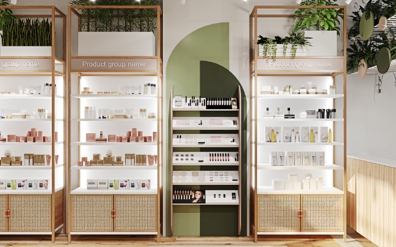 Màu sắc chủ đạo của shop mỹ phẩm phải tương hợp với chủ đầu tư
