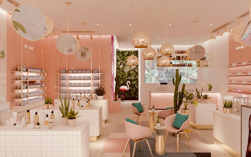 Thiết kế shop sản phẩm làm đẹp phong cách Hàn Quốc