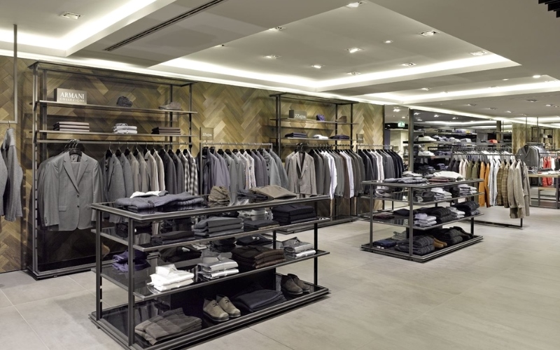 Thiết kế shop quần áo nam phong cách đơn giản hiện đại