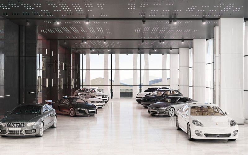 Showroom ô tô với không gian mở hiện đại, đẳng cấp