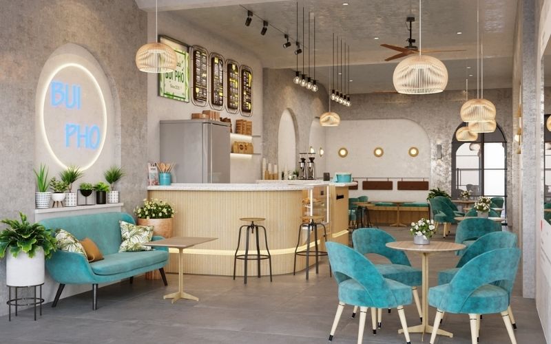 Quán trà sữa nhà ống theo phong cách Tân cổ điển cực đẳng cấp