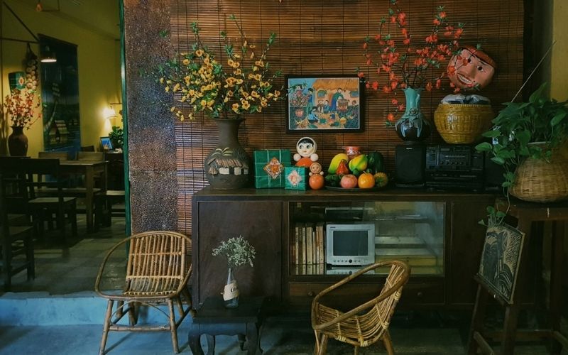 Thiết kế quán trà sữa retro theo không khí tết xưa