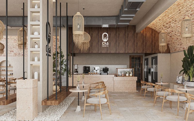 Những kinh nghiệm khi thiết kế quán trà sữa 40m2