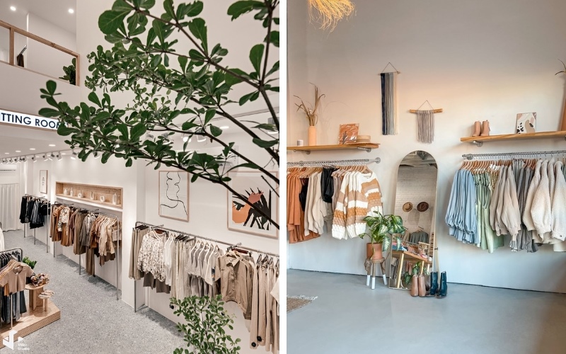 Thiết kế shop thời trang 40m2 với phong cách Vintage nhẹ nhàng