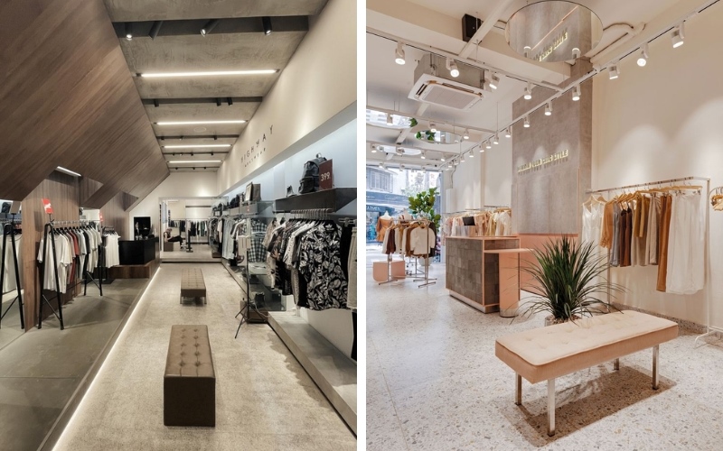 Thiết kế shop quần áo 40m2 phong cách đơn giản