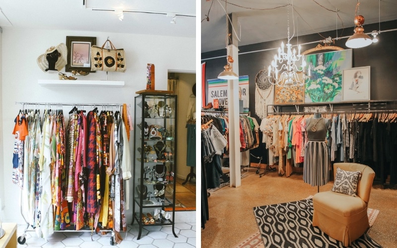 Mẫu thiết kế shop quần áo Vintage đơn giản