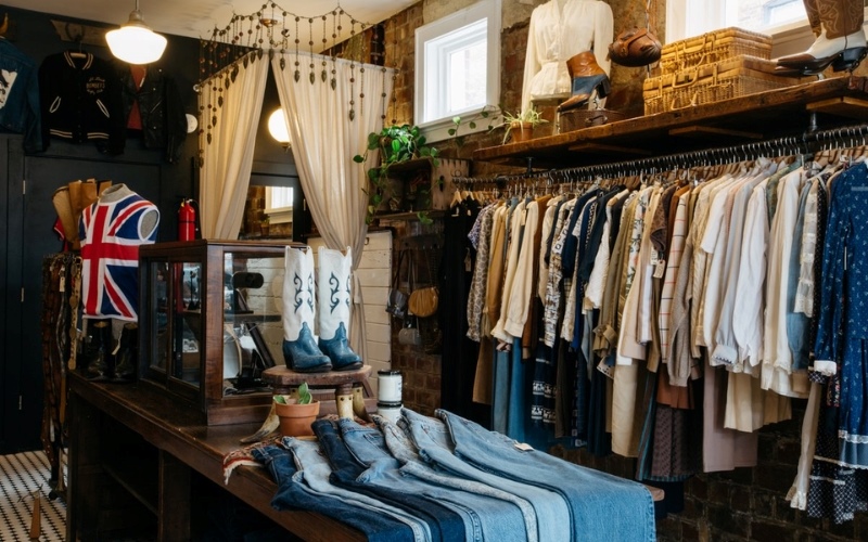 Cửa hàng quần áo Vintage cổ điển