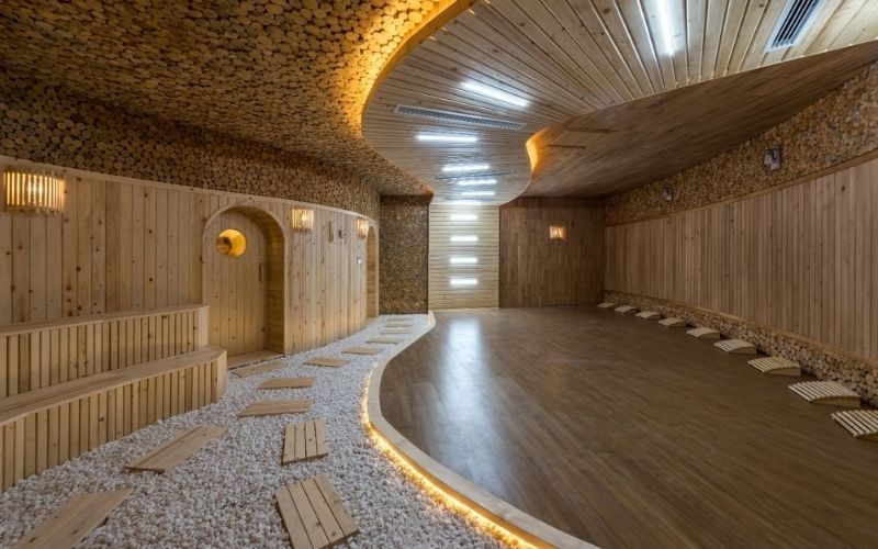 Spa xông hơi bằng đá muối chăm sóc sức khỏe phong cách Hàn Quốc