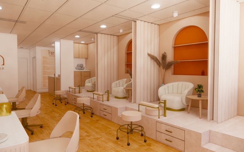 Tệm nail tối giản gam màu vàng nâu cho người mệnh Thổ