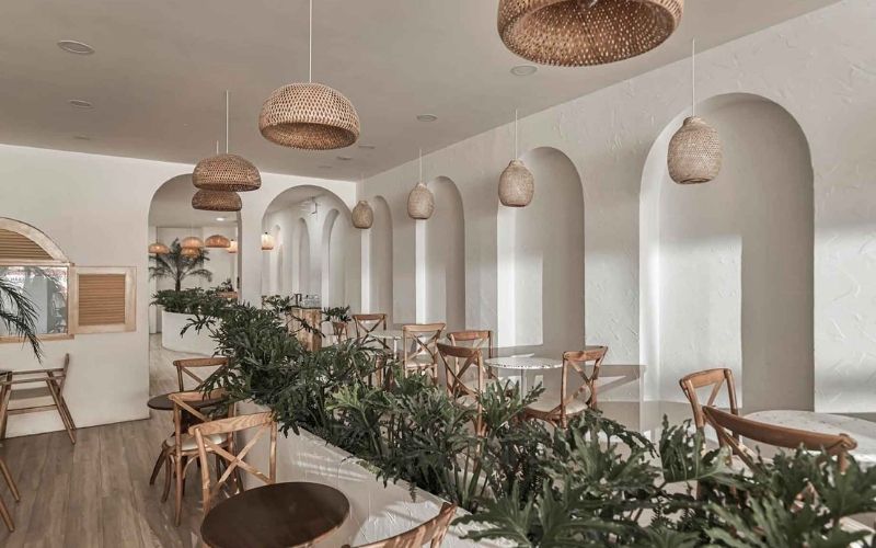 Thiết kế quán cafe phong cách Địa Trung Hải nhiệt đới