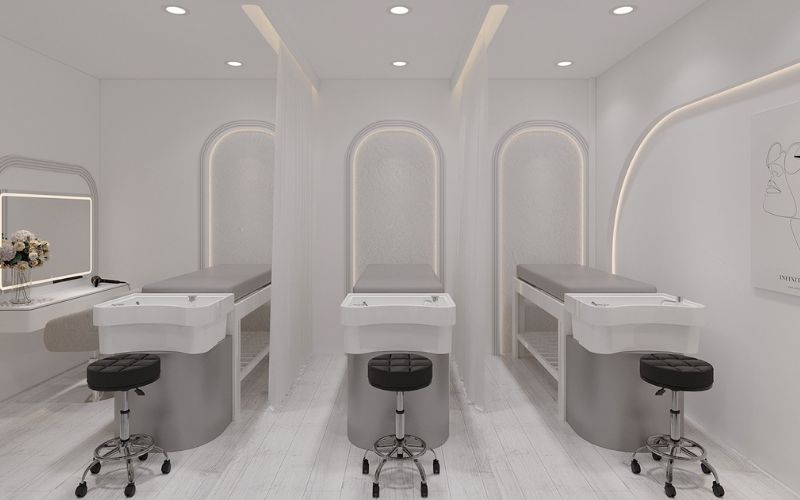 Thẩm mỹ viện Hàn Quốc với gam màu trắng thanh lịch