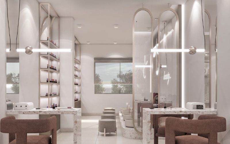 Chú trọng đầu tư nội thất khi thiết kế tiệm nail