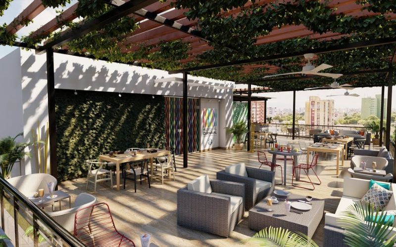 Quán cafe sân thượng Tropical với những mảng xanh cực thu hút