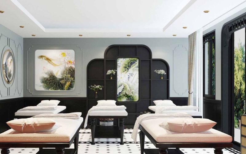 Thẩm mỹ viện chăm da Indochine với điểm nhấn tranh tường nghệ thuật