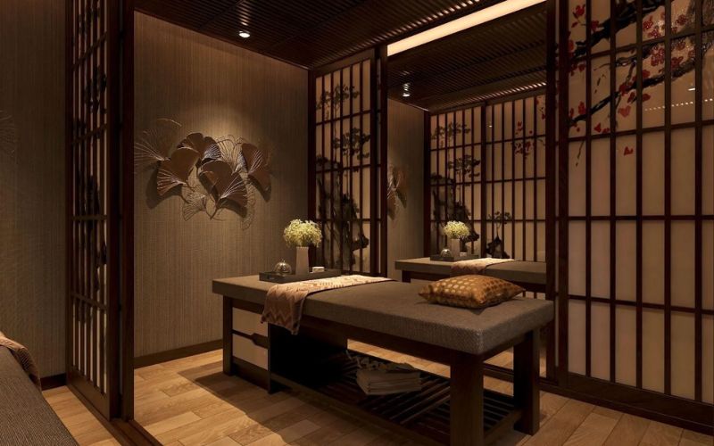Thẩm mỹ viện massage phong cách Zen với gam màu trầm tối tinh tế