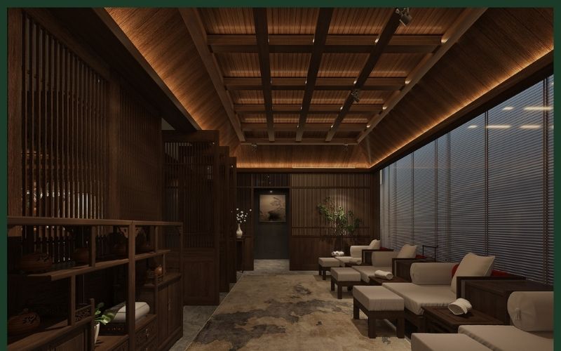 Tiệm nail phong cách Japandi với gam màu tối tạo cảm giác trang nhã