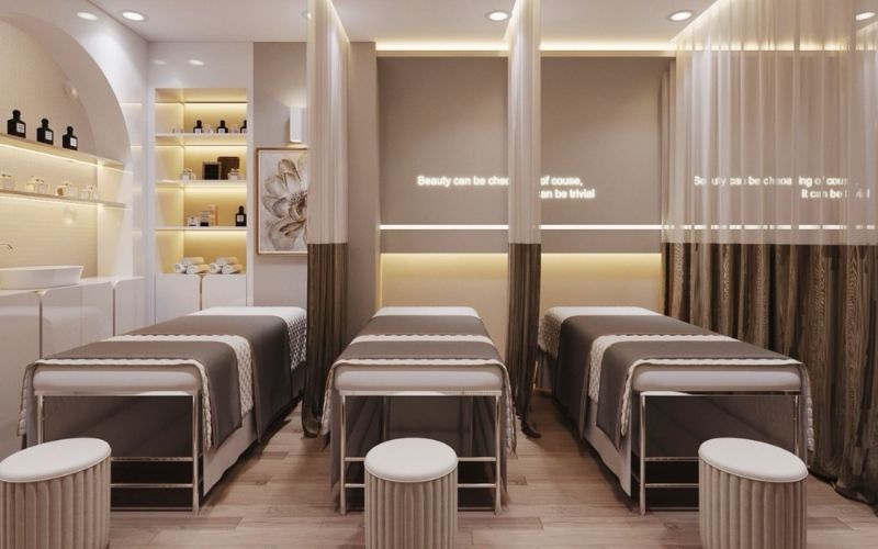 Spa massage Tân cổ điển với nội thất mang màu sắc trầm cực thu hút