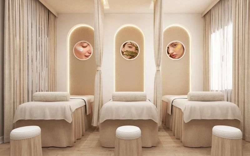 Spa làm đẹp phong cách tối giản với gam màu vàng kem trang nhã