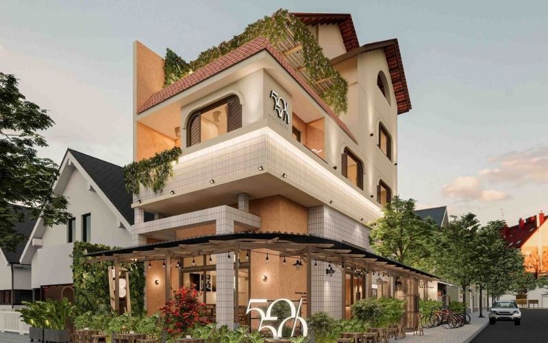 Quán cafe góc phố phong cách Tân cổ điển cực sang trọng