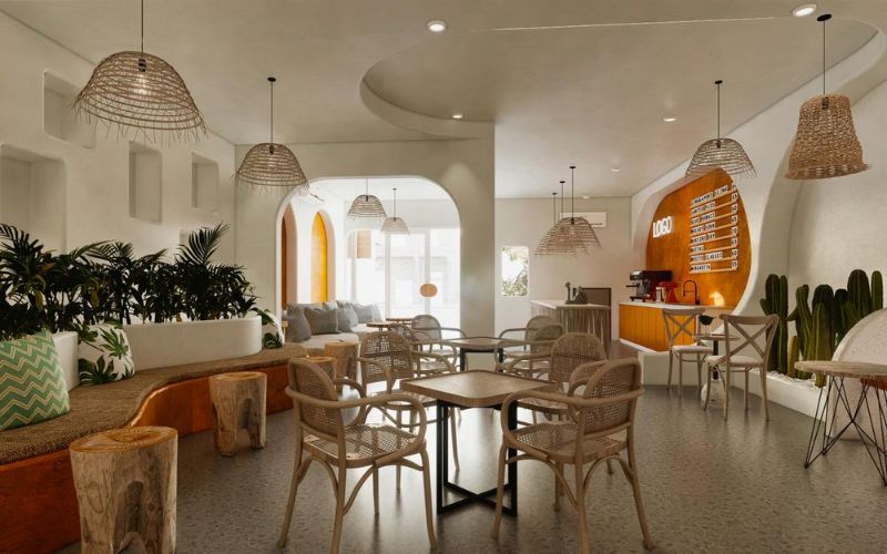 Trang trí đèn để tăng thêm vẻ đẹp thẩm mỹ cho quán cafe