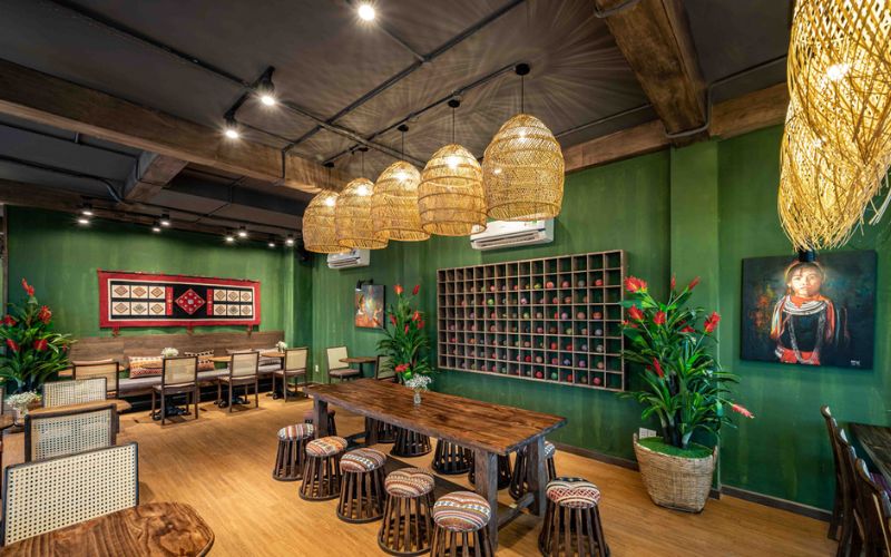 Quán cafe 80m2 Retro lấy cảm hứng từ văn hóa vùng Tây Bắc