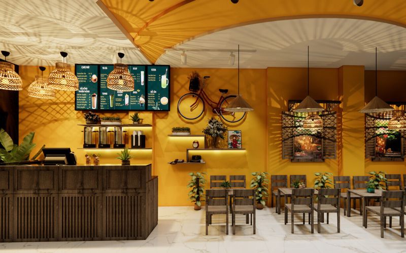 Quán cafe 80m2 Retro mang vẻ đẹp của Sài Gòn xưa