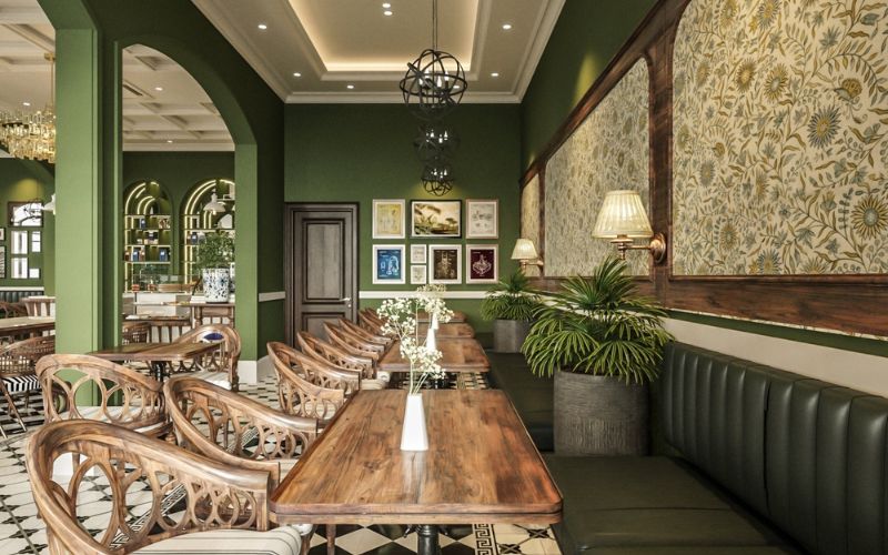 Quán cafe mặt tiền 5m phong cách Quý tộc với nội thất xa hoa