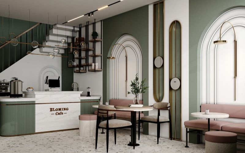 Một số phong cách thiết kế của quán cafe mặt tiền 5m