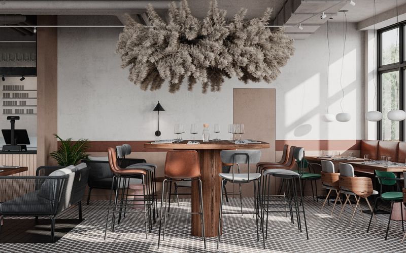 Quán cafe 5x20 phong các Bắc Âu, nội thất sang trọng