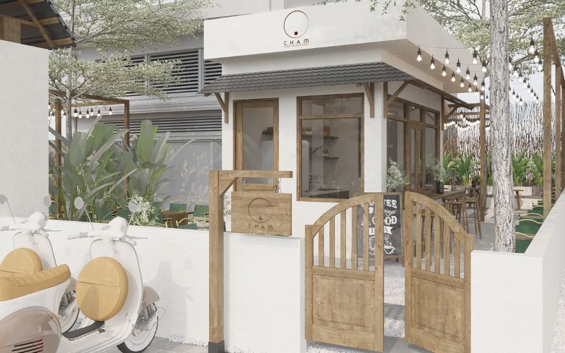 Màu sắc cổng phù hợp giúp nâng cao vẻ đẹp thẩm mỹ của quán