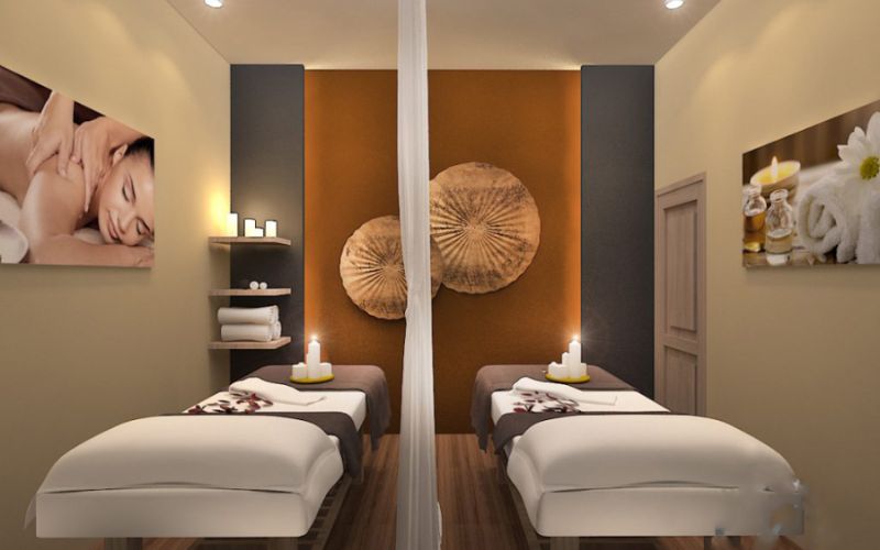 Spa Vintage trông ấm áp hơn với gam màu be, nội thất kiểu dáng cũ