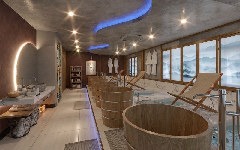 Spa xông hơi trong nhà kiểu Nhật với lối thiết kế đa năng sáng tạo