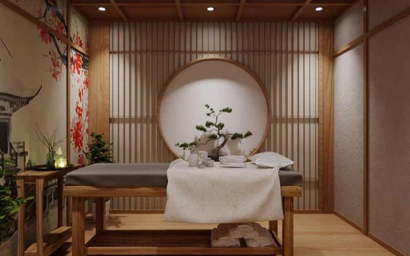 Spa nổi bật với các chi tiết trang trí đậm văn hóa truyền thống Nhật