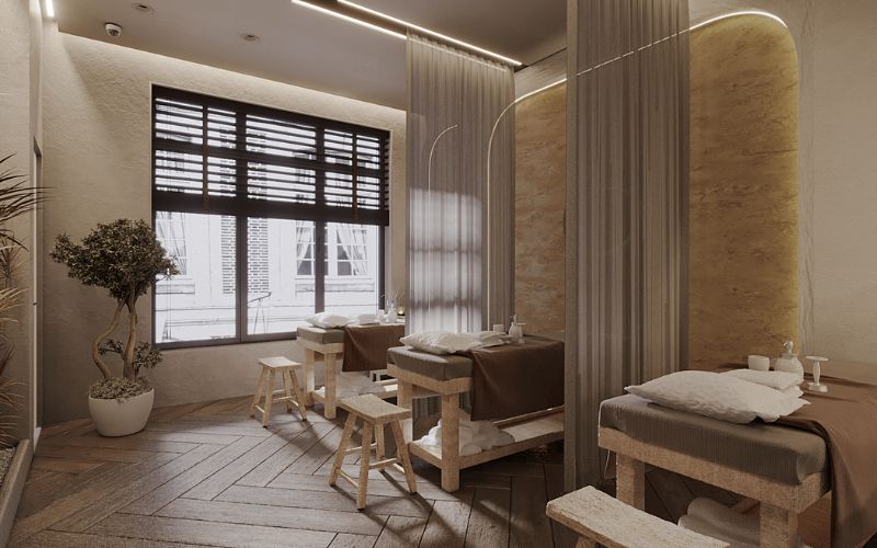 Spa massage phong cách hàn quốc với cách bày trí nội thất khoa học