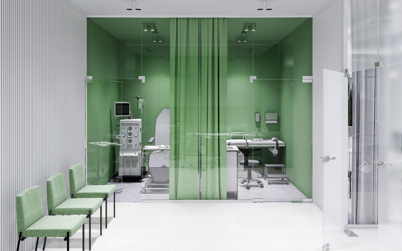 Spa phun xăm kiểu hàn tối giản màu xanh lá phối trắng cực độc đáo