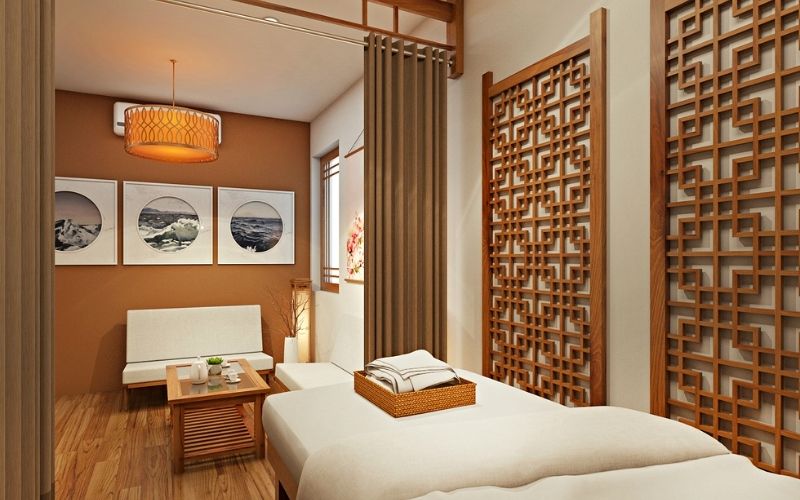 Màu sắc chủ đạo của spa Nhật thường thiên sáng, trung tính