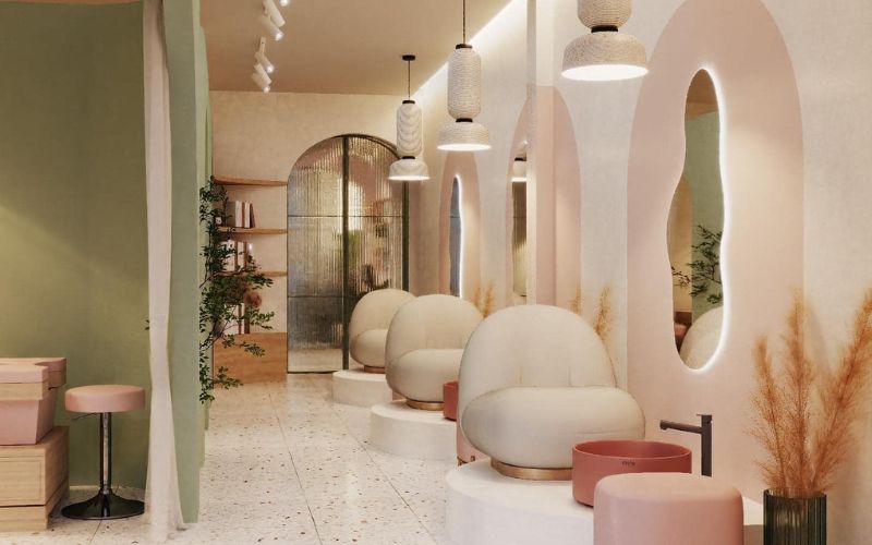 Sắp xếp và bố trí nội thất hài hòa, gọn gàng cho không gian spa
