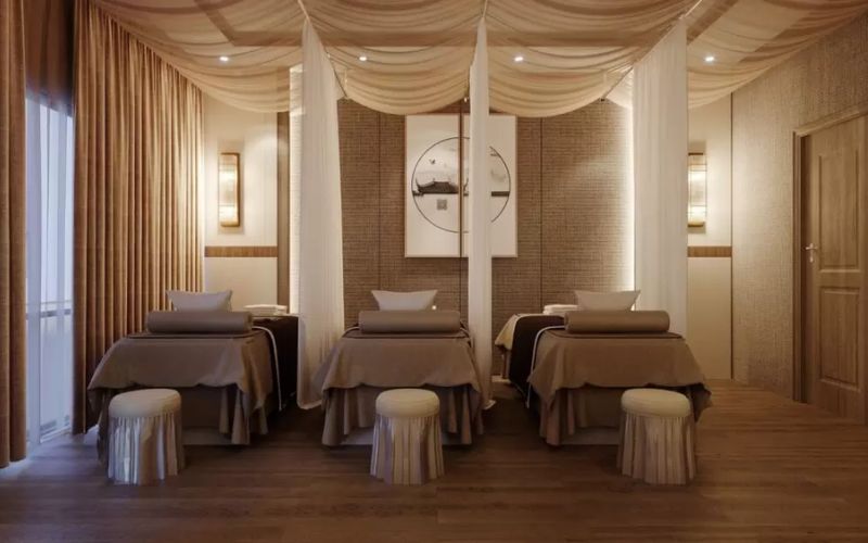 Spa gội đầu kiểu hàn vintage gam màu nâu trầm gợi cảm giác xưa cũ
