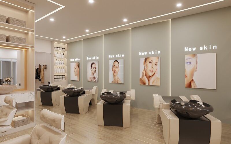 Spa Vintage trang trí tranh ảnh cô gái để tạo điểm nhấn thu hút