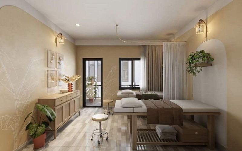 Cần quét dọn, lau nhà sạch sẽ để sàn nhà spa luôn được sáng bóng
