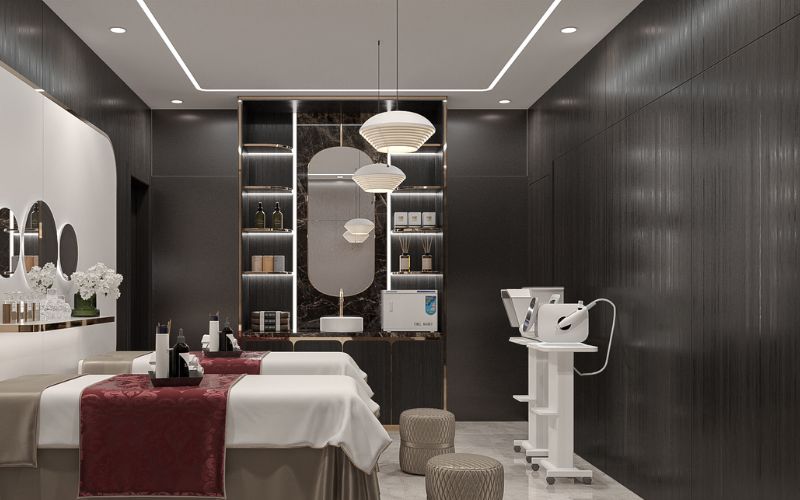Mẫu spa Tân cổ điển với nội thất, máy móc chăm da mới nhất
