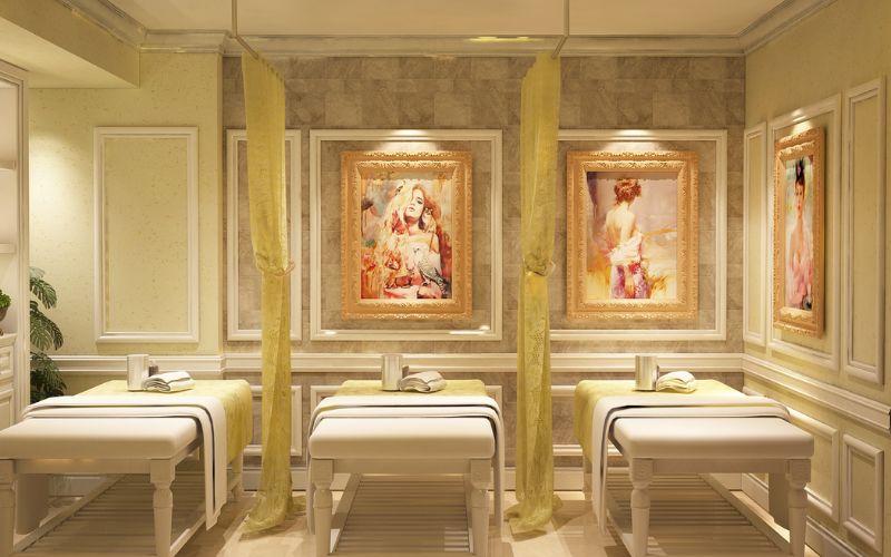Spa massage Vintage decor thời kỳ Phục Hưng cực ấn tượng