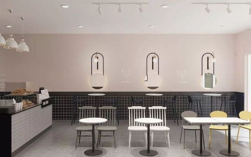 Quán trà sữa bình dân decor kiểu Hàn cực hiện đại, trẻ trung