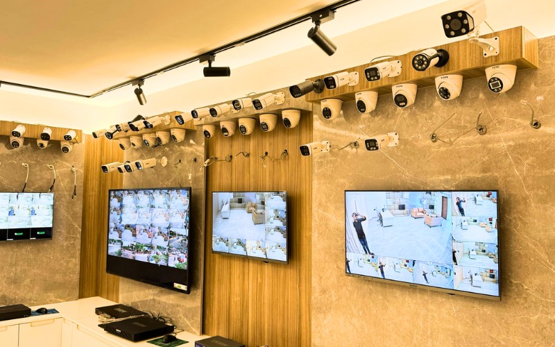 Camera được trưng bày dạng treo giúp khách hàng dễ quan sát