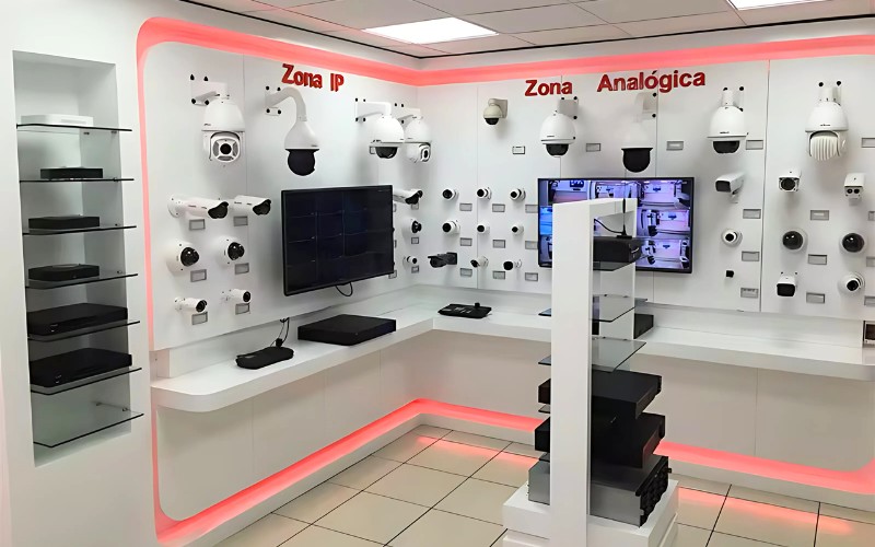 Cửa hàng kinh doanh camera với phong cách tối giản hiện đại