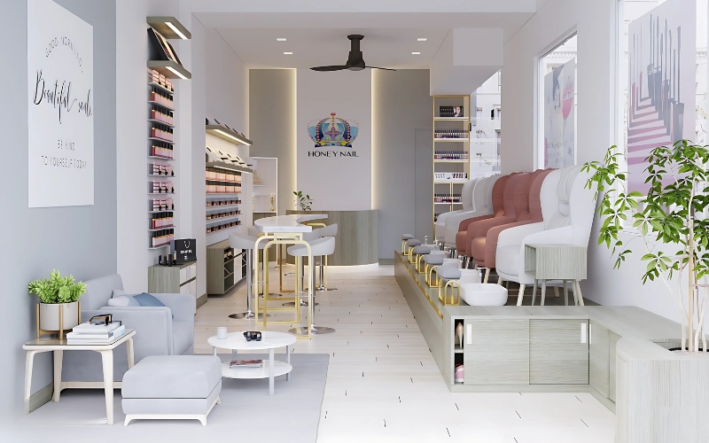 Bố cục khoa học cho tiệm nail diện tích nhỏ
