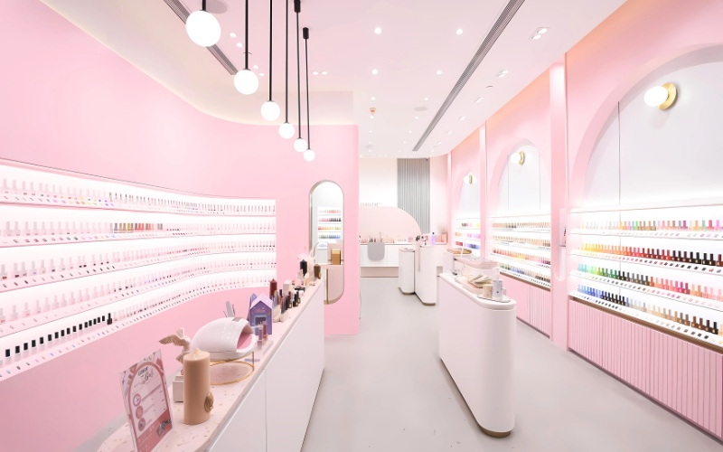 Mẫu thiết kế tiệm nail kiểu Hàn xuất hiện phổ biến tại Việt Nam