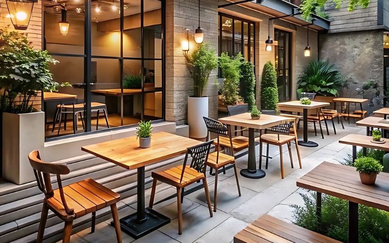 Thiết kế quán ăn 100m2 kết hợp sân vườn giúp gắn kết thiên nhiên vào kiến trúc tinh tế